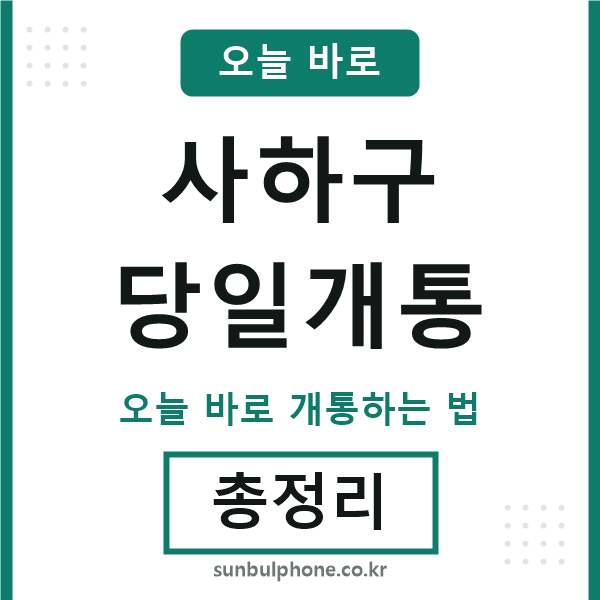 사하 당일개통