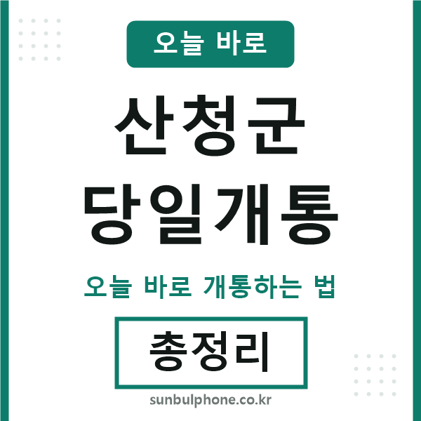 산청군 당일개통