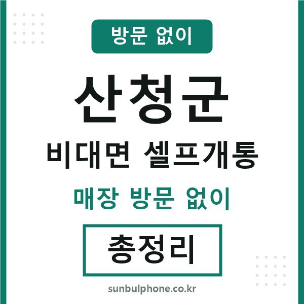 산청 비대면 셀프개통