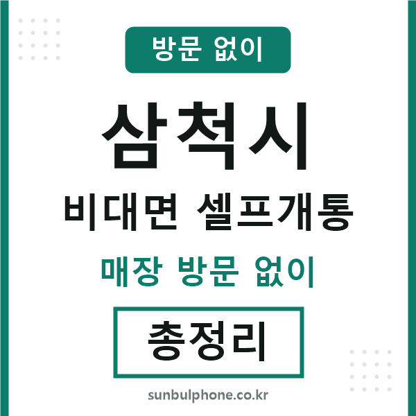 삼척 비대면 셀프개통