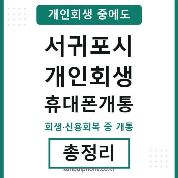 서귀포시 개인회생 휴대폰개통