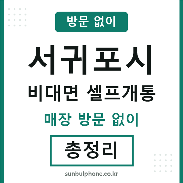 서귀포 비대면 셀프개통