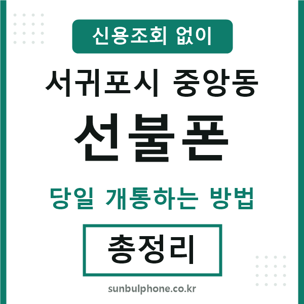 서귀포시중앙동선불폰