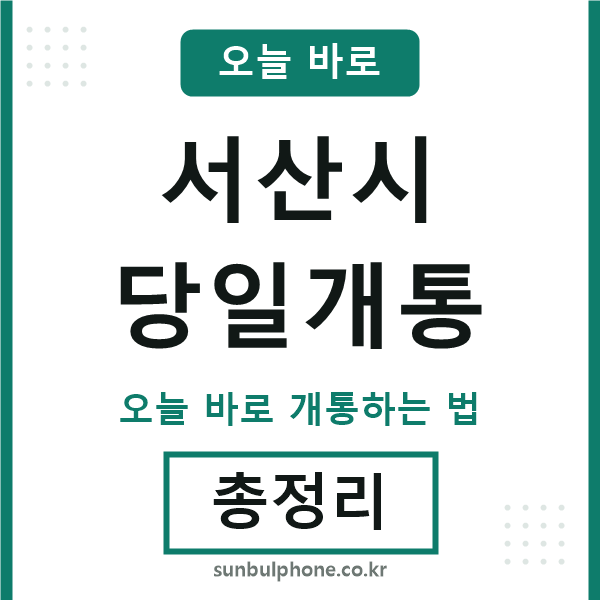 서산 당일개통