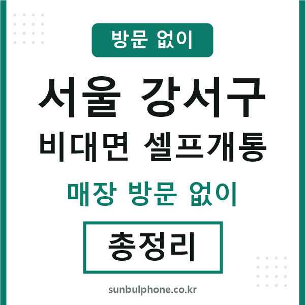 서울강서구 비대면 셀프개통