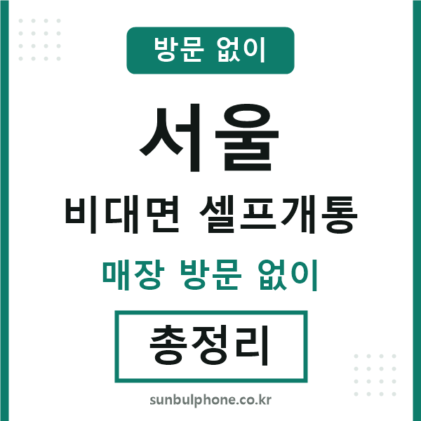 서울 비대면 셀프개통