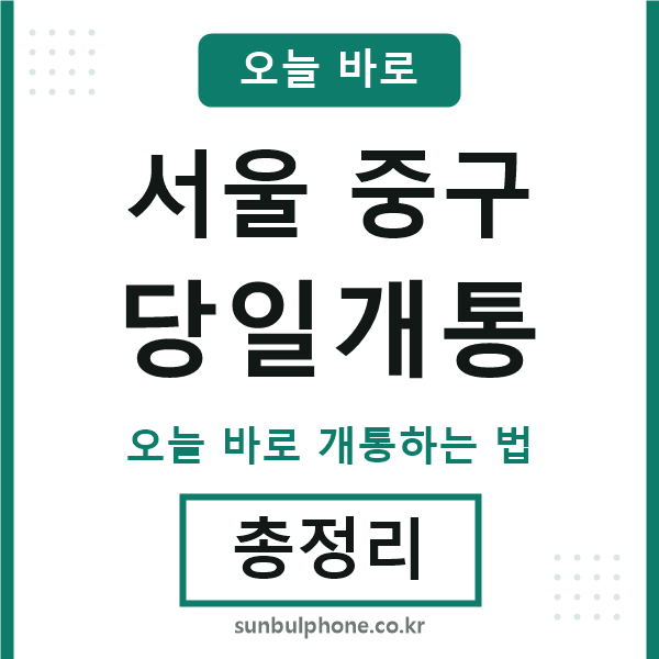 서울중구 당일개통