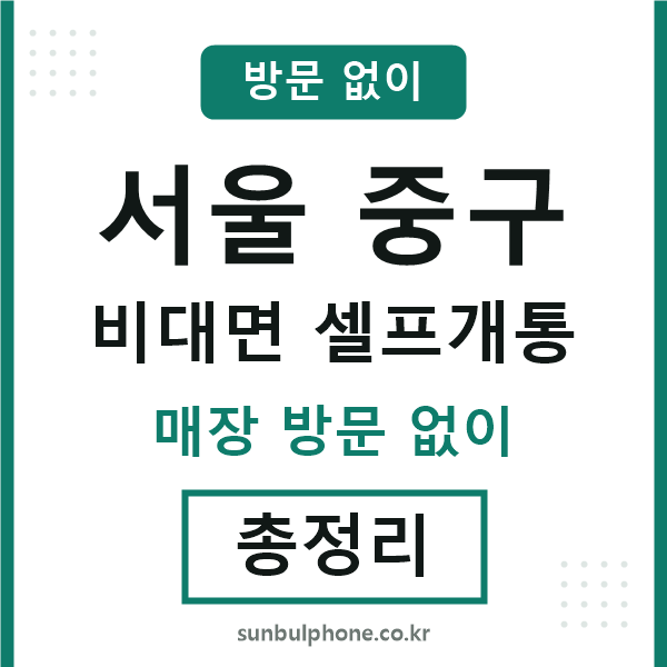 서울중구 비대면 셀프개통