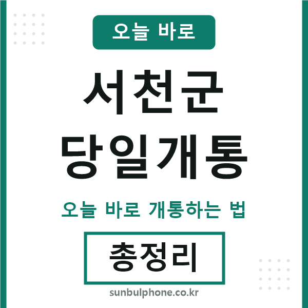 서천군 당일개통