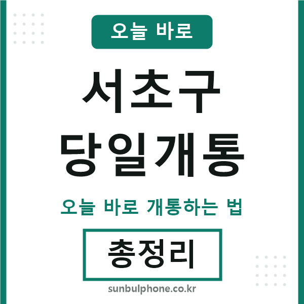 서초구 당일개통