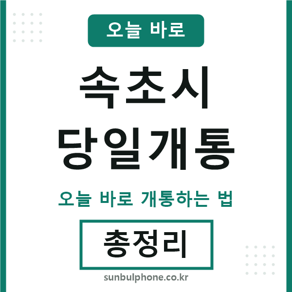 속초시 당일개통