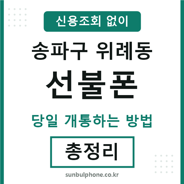 송파구위례동선불폰