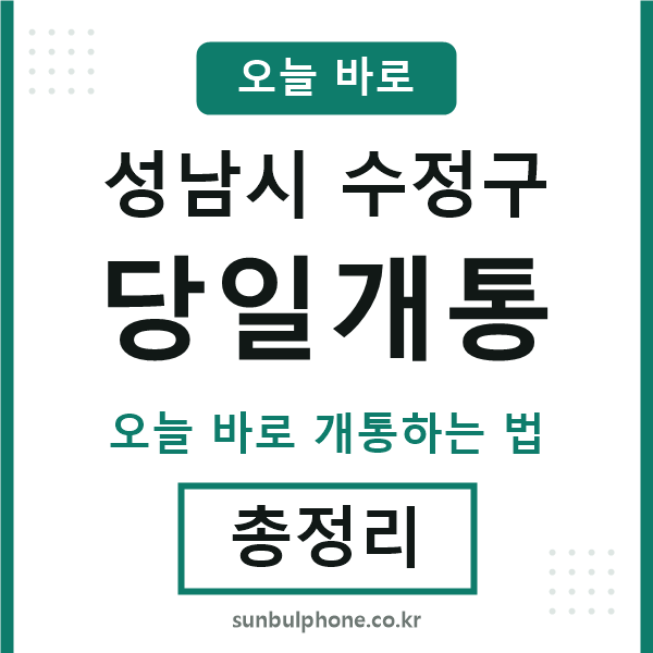 성남 당일개통