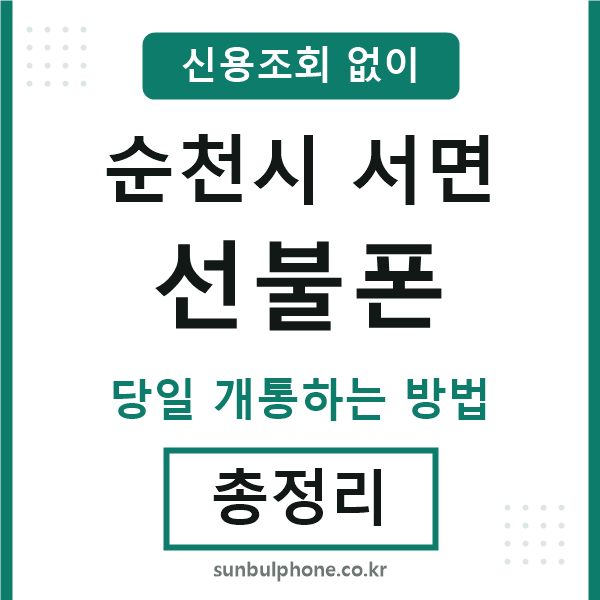 순천시서면선불폰