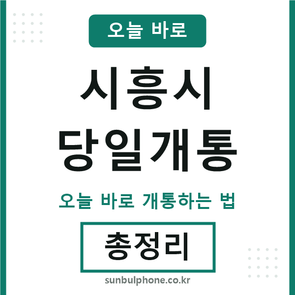 시흥시 당일개통
