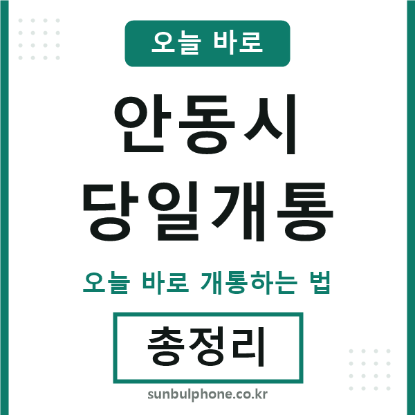 안동시 당일개통