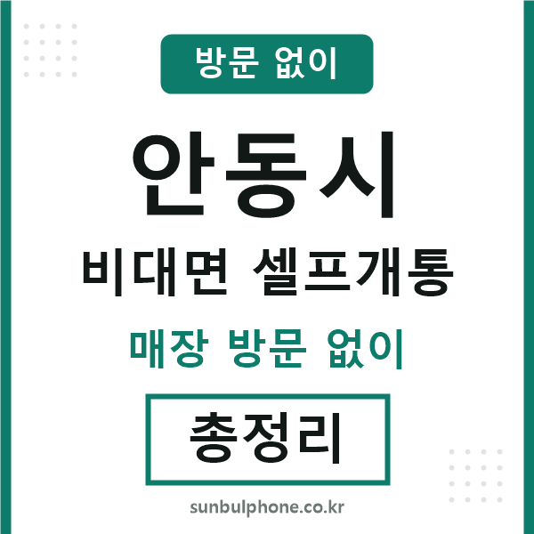 안동 비대면 셀프개통