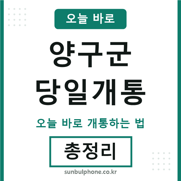 양구군 당일개통