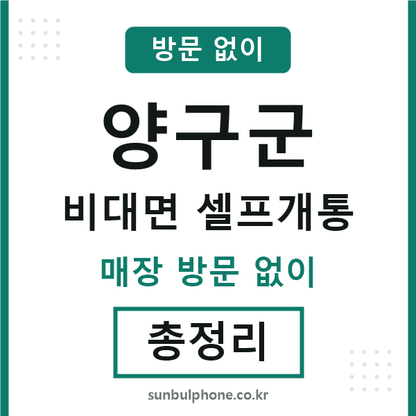 양구군 비대면 셀프개통