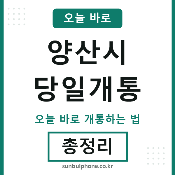 양산시 당일개통