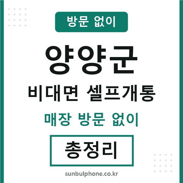 양양군 비대면 셀프개통