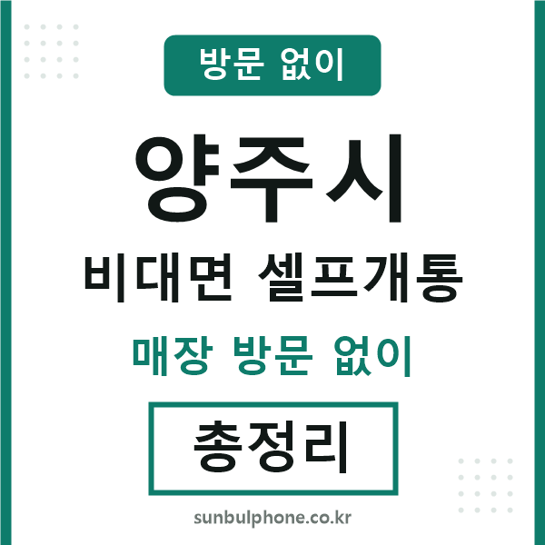 양주 비대면 셀프개통