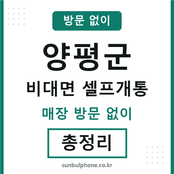 양평 비대면 셀프개통