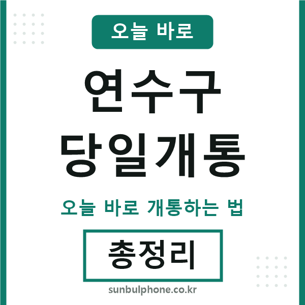 연수구 당일개통