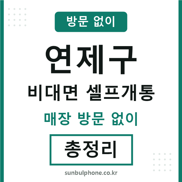 연제구 비대면 셀프개통