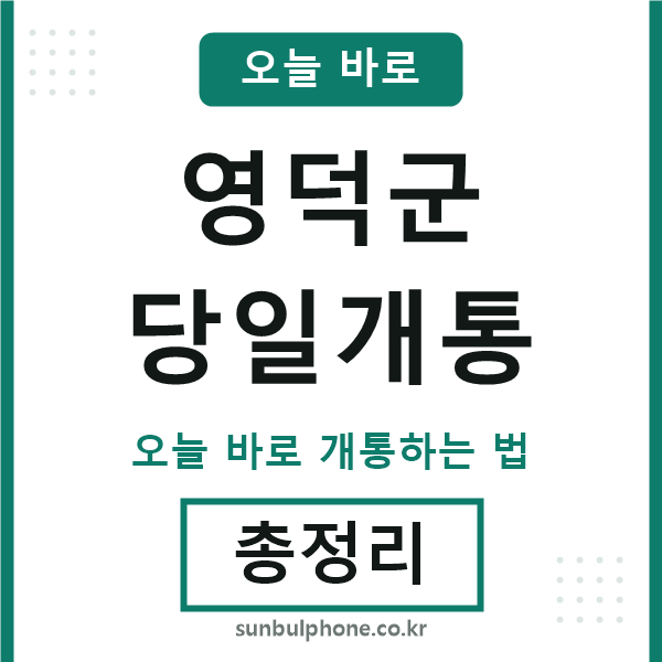 영덕군 당일개통