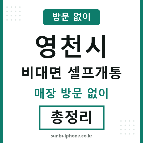 영천 비대면 셀프개통