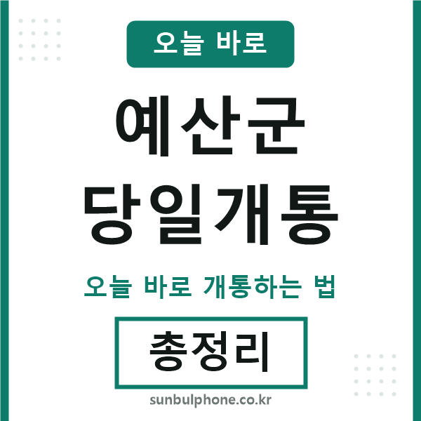예산 당일개통