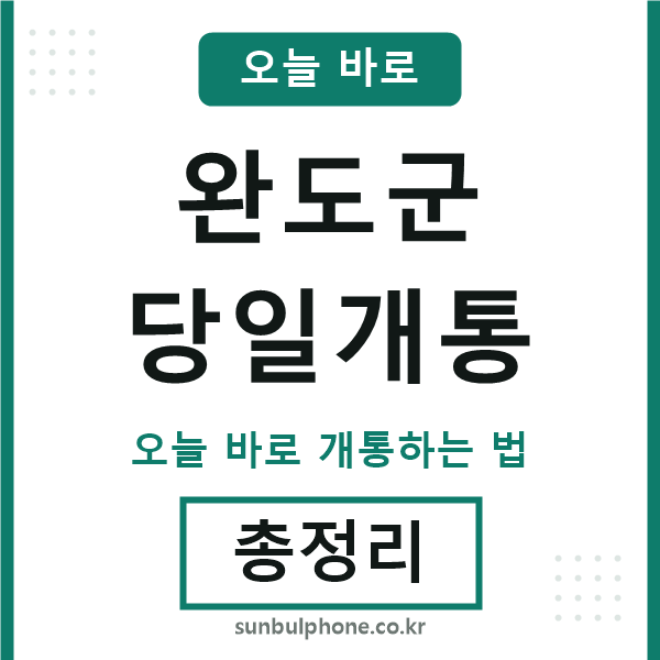 완도군 당일개통