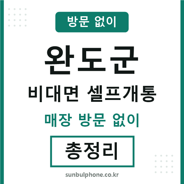 완도군 비대면 셀프개통