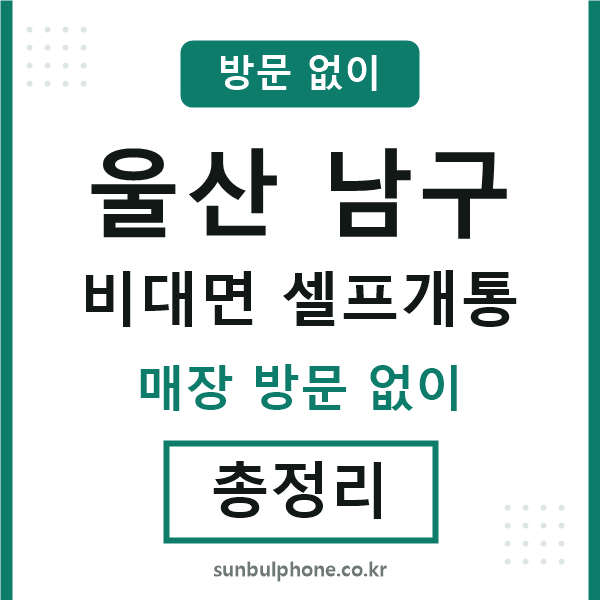 울산남구 비대면 셀프개통
