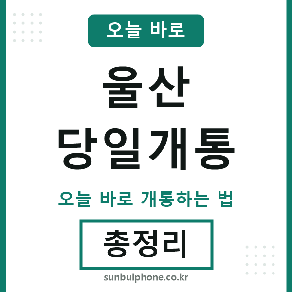 울산 당일개통