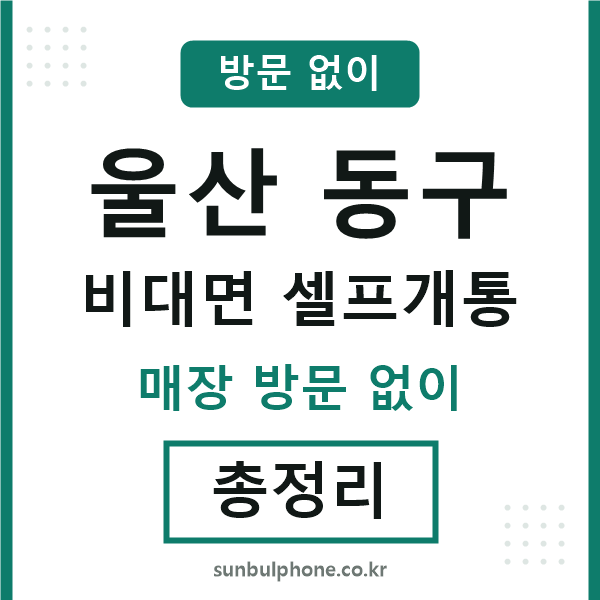 울산동구 비대면 셀프개통
