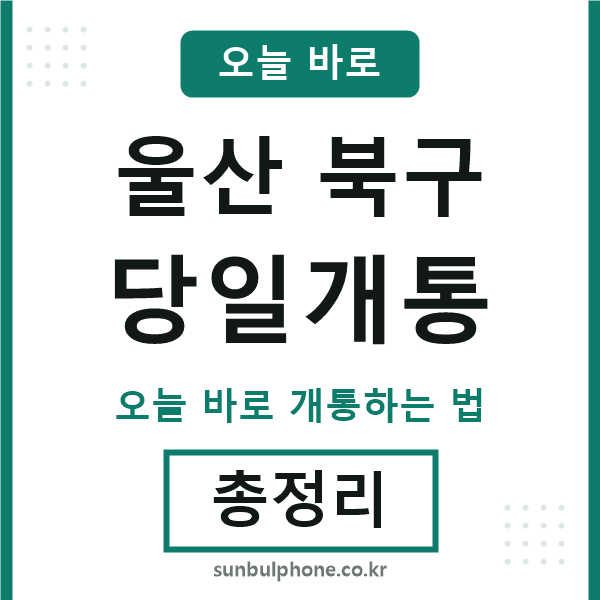 울산북구 당일개통