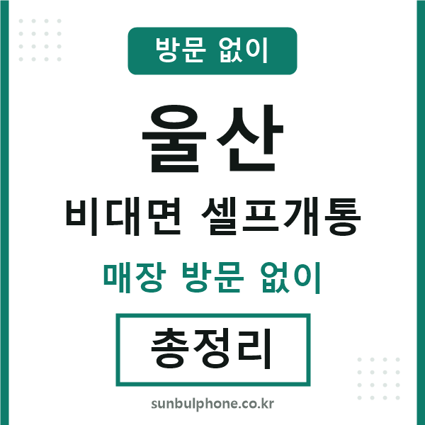 울산 비대면 셀프개통