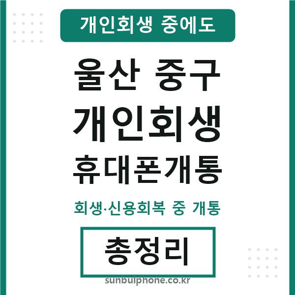 울산중구 개인회생 휴대폰개통