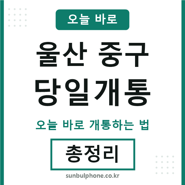 울산중구 당일개통