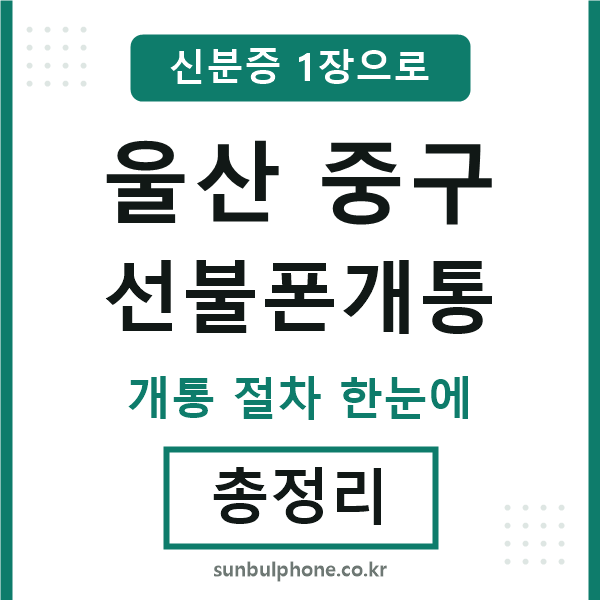 울산중구 선불폰개통