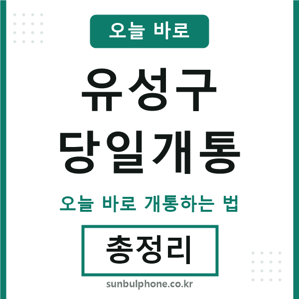 유성 당일개통