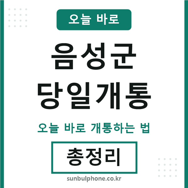 음성군 당일개통