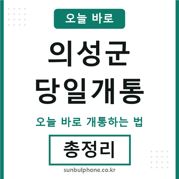 의성 당일개통