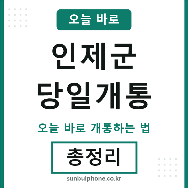 인제군 당일개통