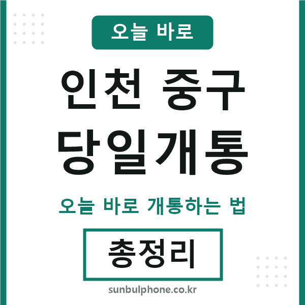 인천중구 당일개통