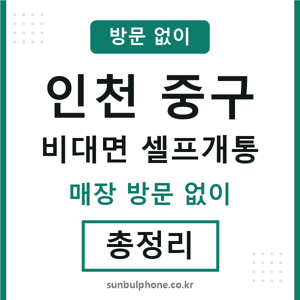 인천중구 비대면 셀프개통