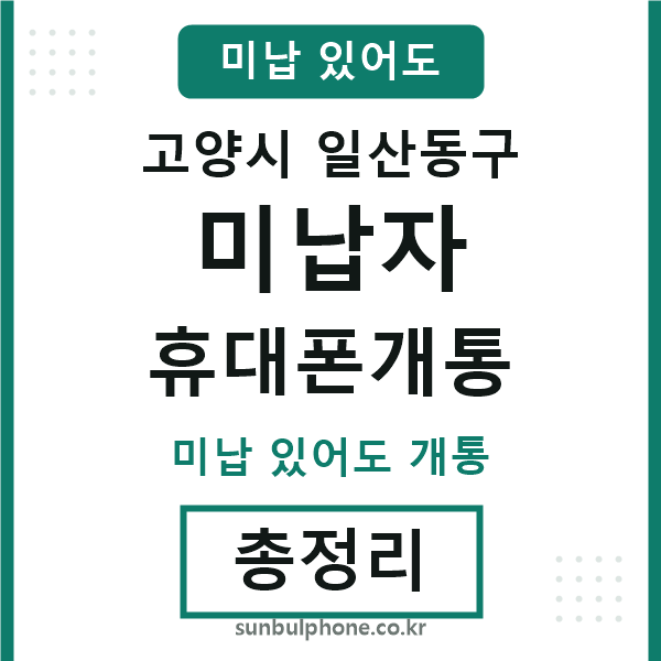 일산동구 미납자 휴대폰개통