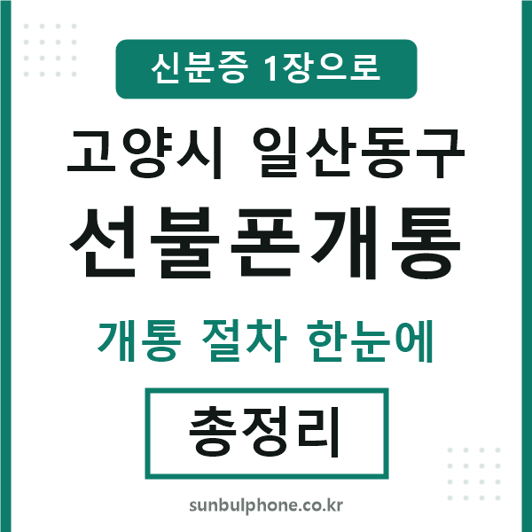 일산동구 선불폰개통